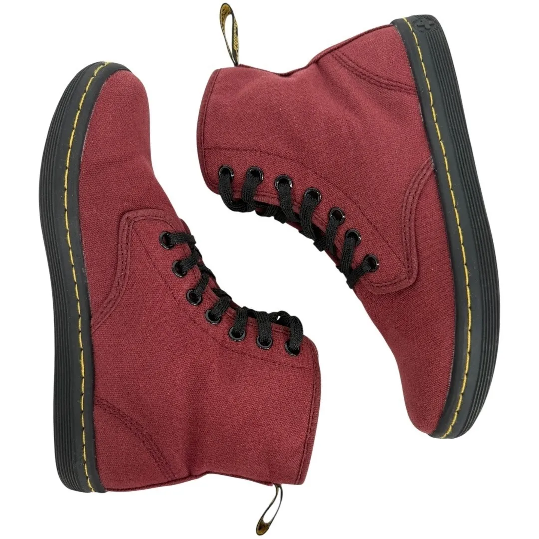 Dr. Martens Womens Shoreditch Canvas Lace‎ Up Boots Cherry Red Size 5 - Image 8