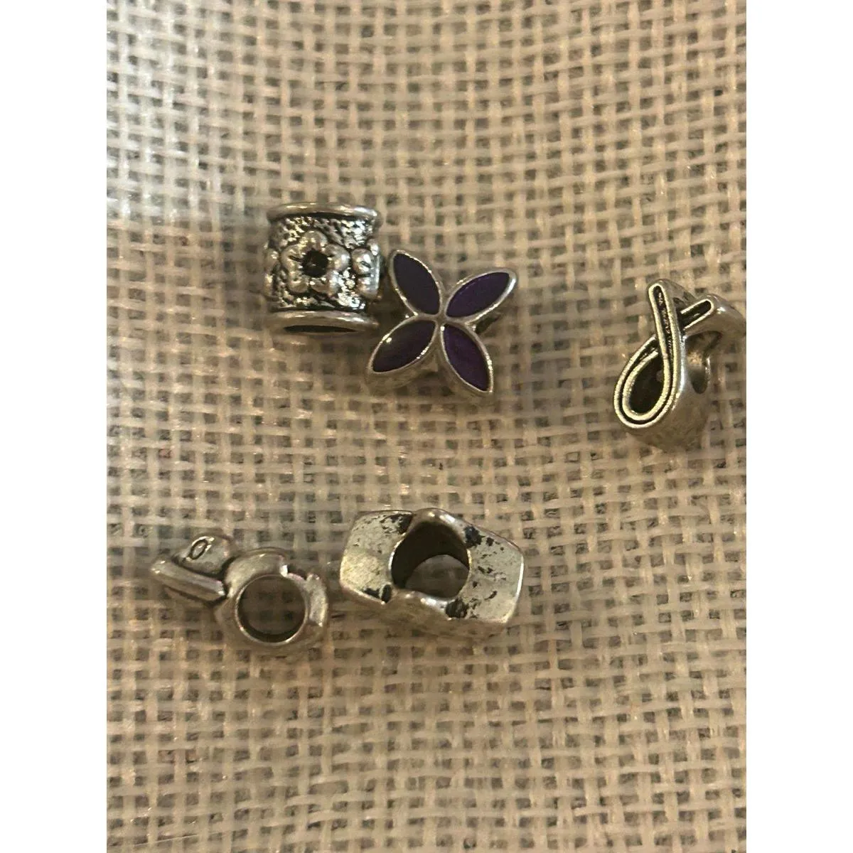 A494 charm bracket silver plated 5 pcs Gray - Image 2