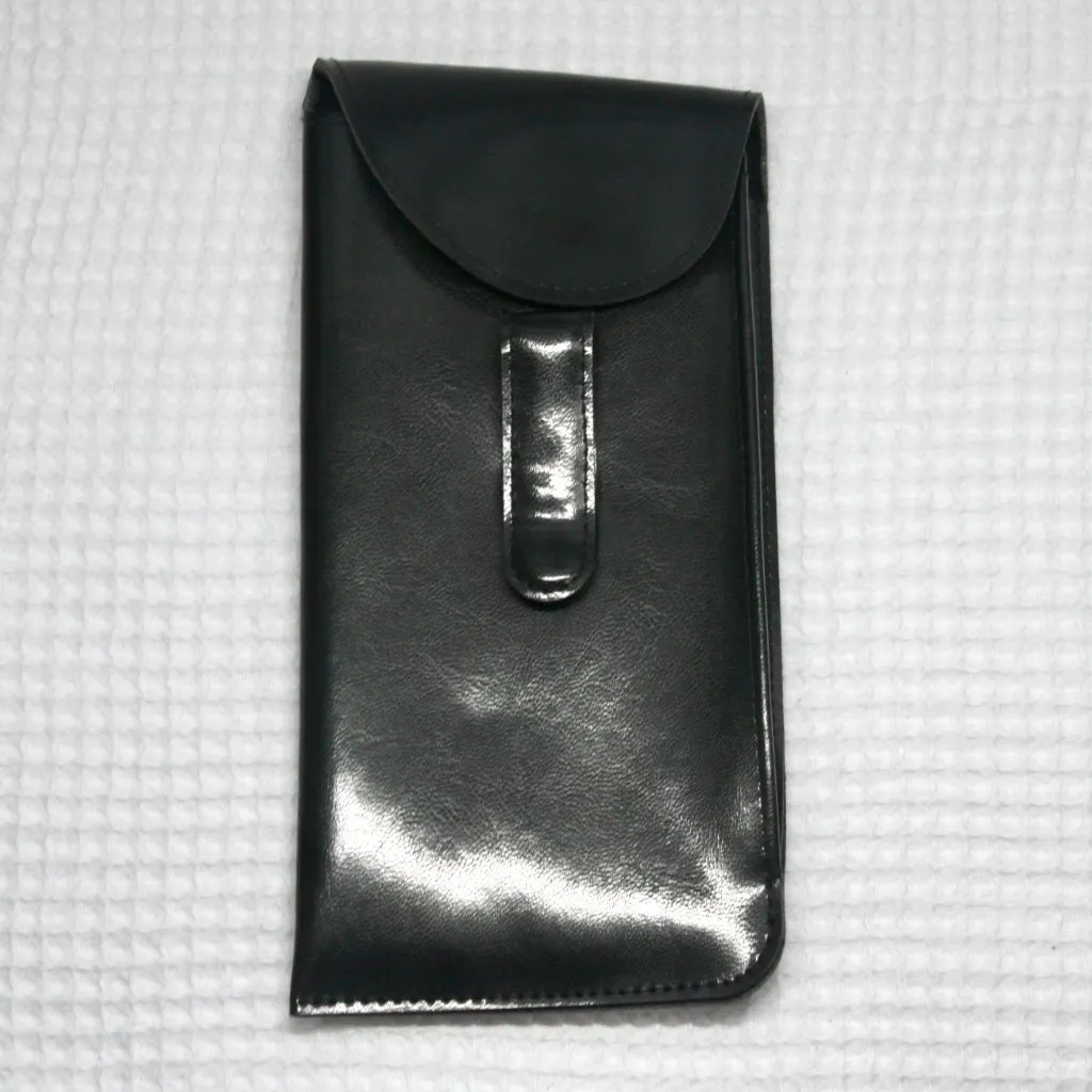 Black Vinyl Eyeglasses Sunglasses Pouch Case with Belt Pocket Clip - Image 2