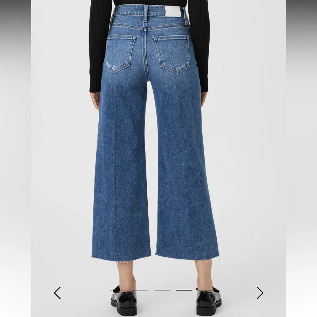 Paige Anessa Petite Wide Leg Jeans in Rock Show Distressed - Image 4