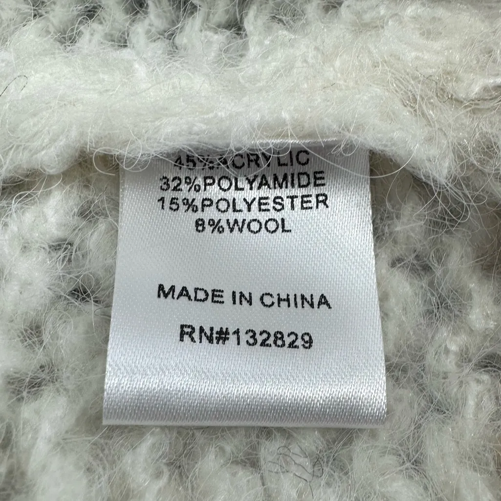 More to Come Michelle Oversized Chunky Knit Sweater size XS Striped Black Tan - Image 12