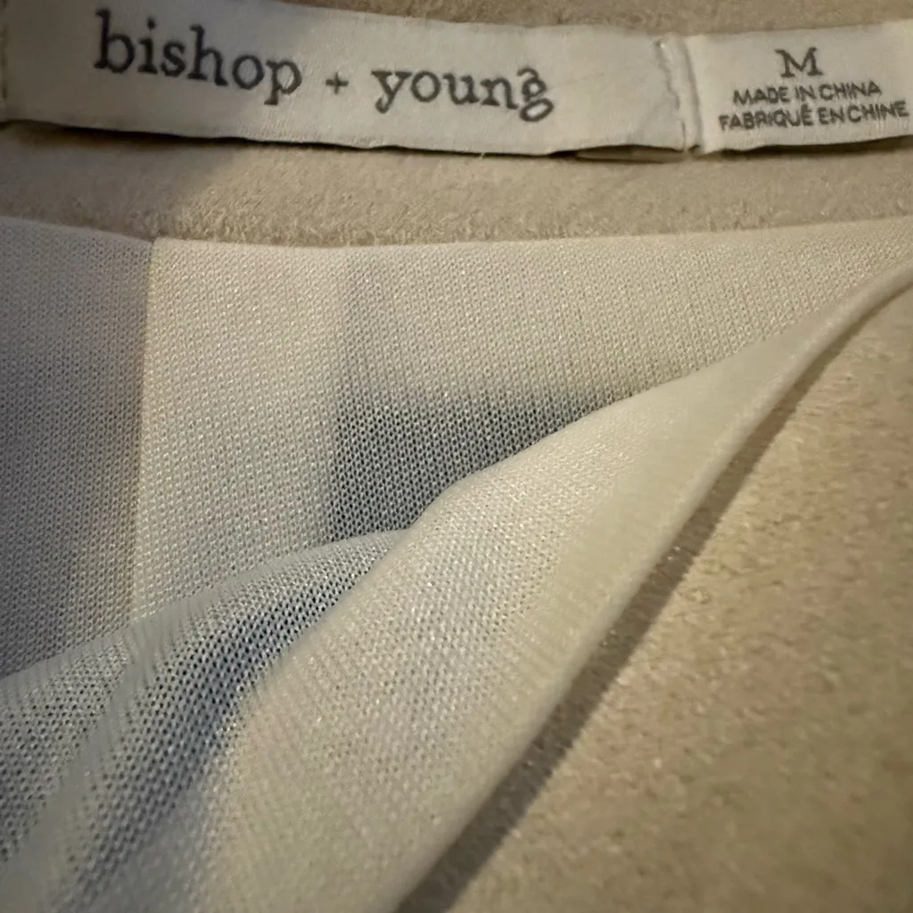 Anthropologie bishop + young Cream Faux Suede Skater Mini Skirt - Image 3