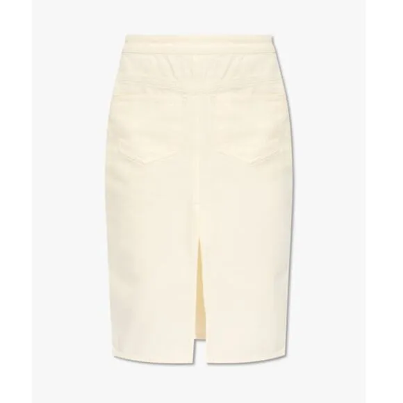 The Mannei Malmo White Denim Pencil‎ Skirt XS Knee Length - Image 12
