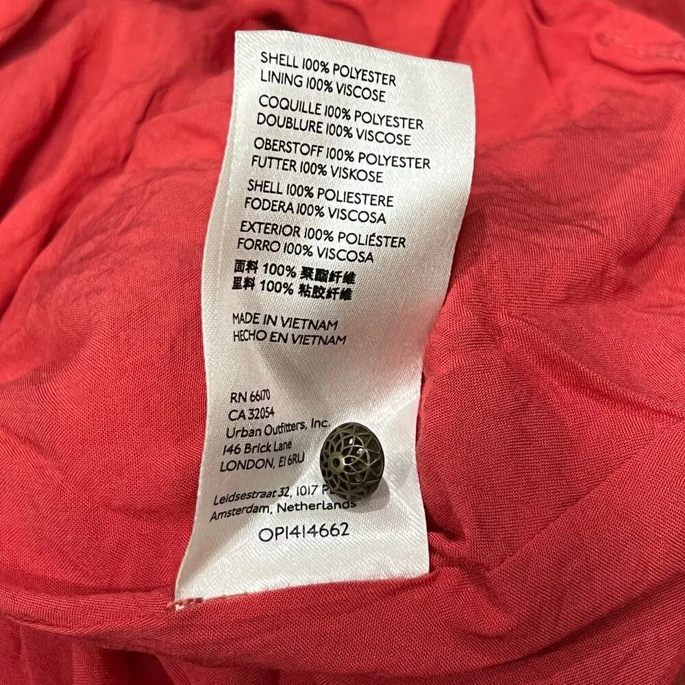 Anthropologie Plunge Mini Dress 16W Pink Jacquard Floral Flirty Boho Feminine - Image 13