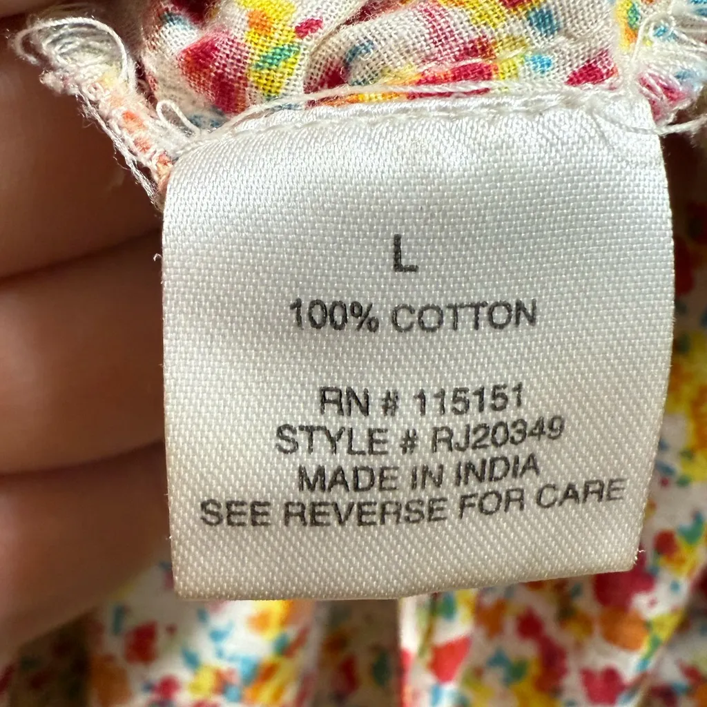 Y2K Boho Retro Ditsy Floral Western Style Red Snap Collar Shirt sz L - Image 4