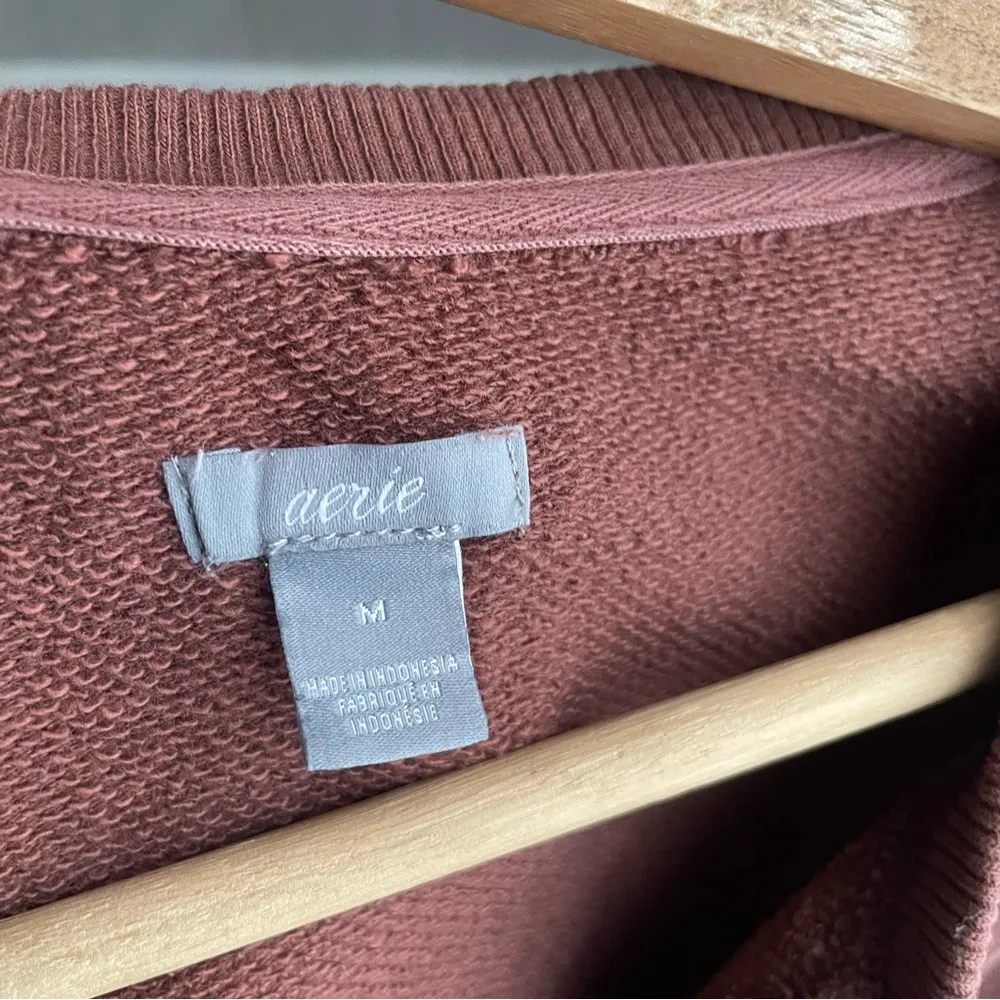 Aerie Cropped Brown Sweater Size Medium - Image 4