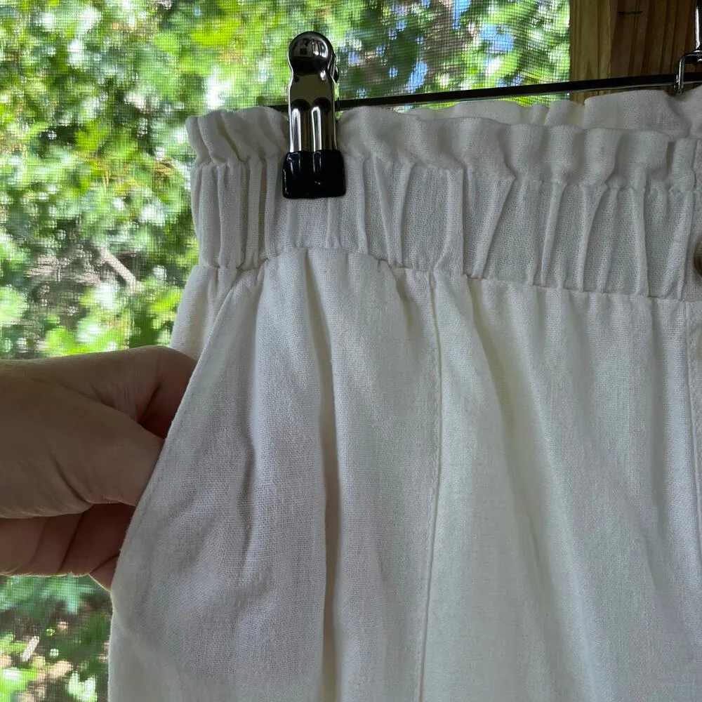 Sincerely Jules White Linen Blend Pull On Joggers Size S - Image 4