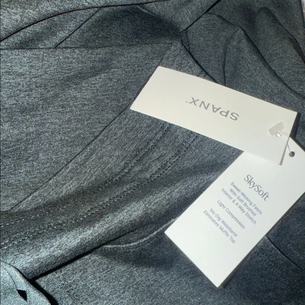 NWT $148 SPANXsmooth™ SoftStretch Wide Leg Pant color:Essex Green Heather XS - Image 9