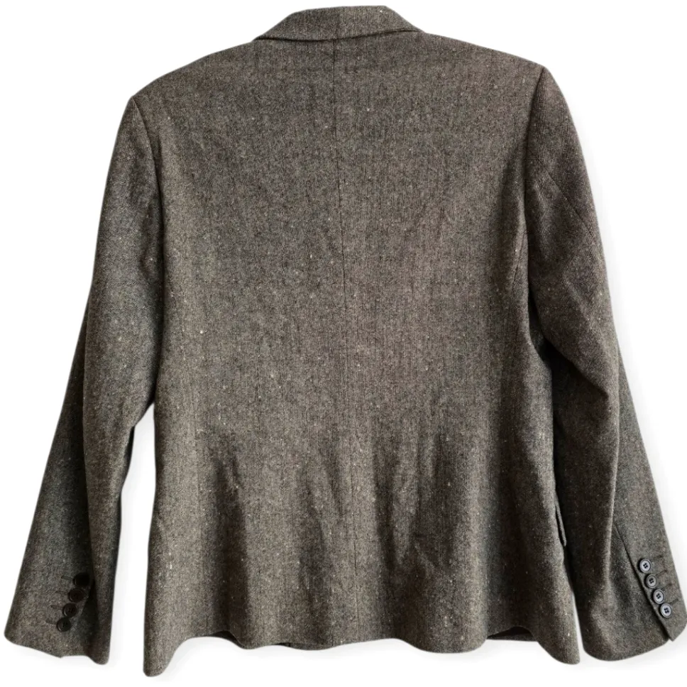 Laura Leigh Ltd. Brown Blazer Wool Blend Structured‎ Shoulders Size 12 - Image 3