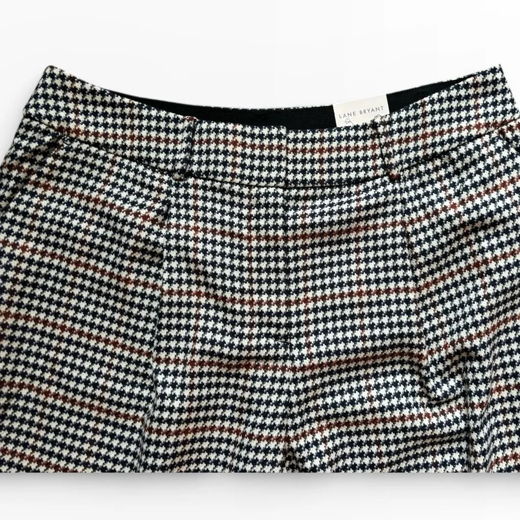 Lane Bryant Houndstooth Plaid Dress Pant Trouser Sz 14X27 Mid Rise Stretch NWT - Image 2