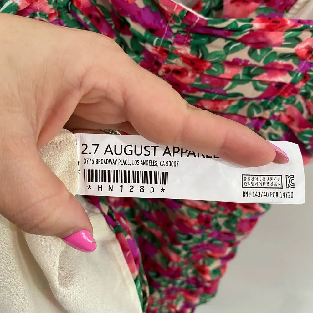 Endless Rose Floral Fitted Summertime Ruched Mini Dress Size Small - Image 11