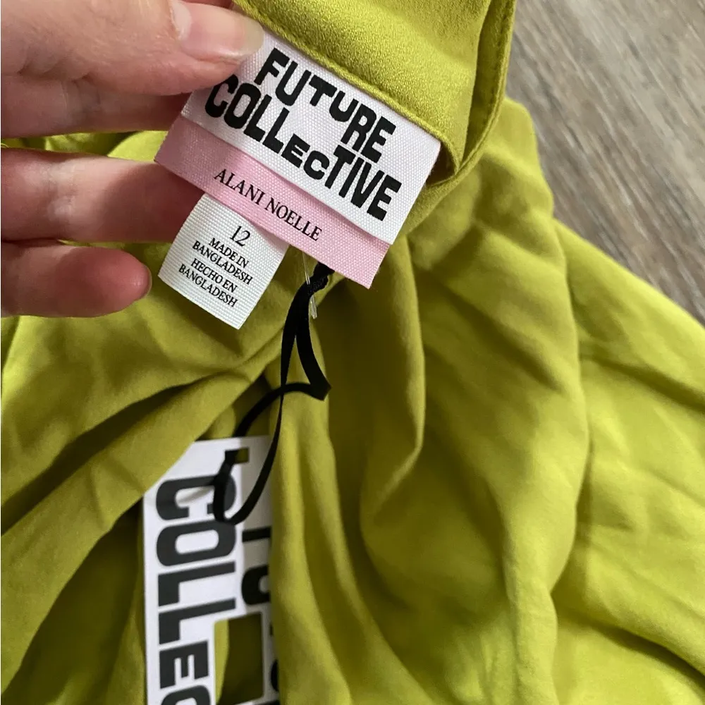 Lime Green Spaghetti Strap‎ Cutout Maxi Slip Dress with Pockets Size 12 NWT Y2K - Image 10