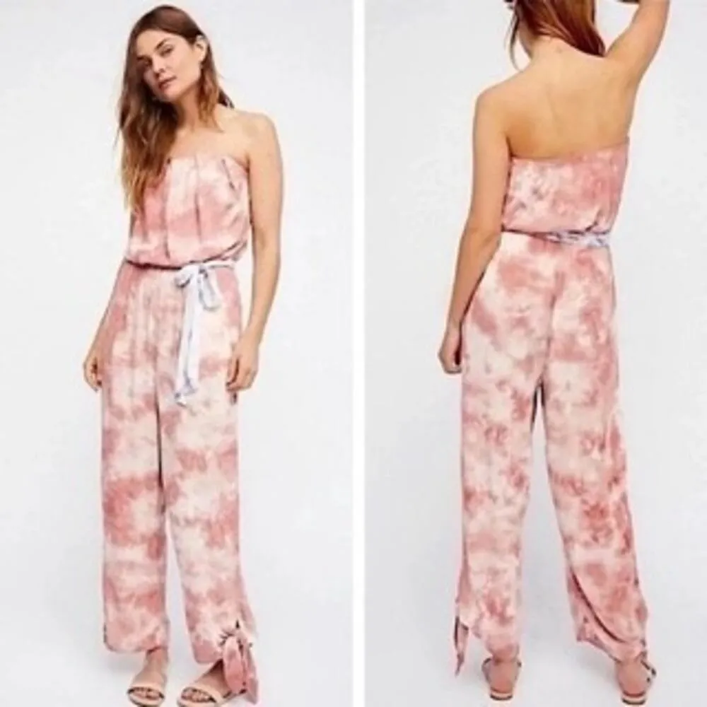 Free People Just Float Womens Jumpsuit XS Tie Dye Boho Beachy Vacation Festival - Image 15