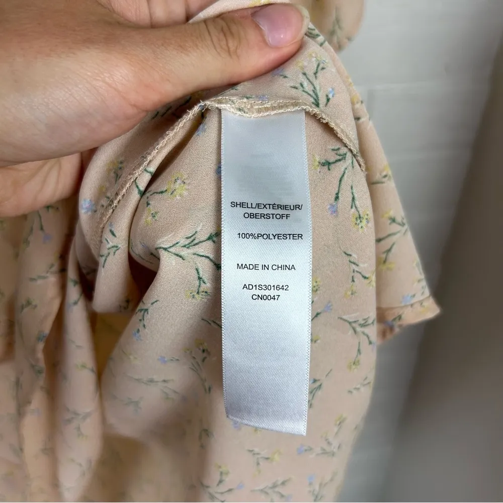 Adrianna Papell Lightweight Sheer Floral Short Sleeve Blouse Top Size XL - Image 7