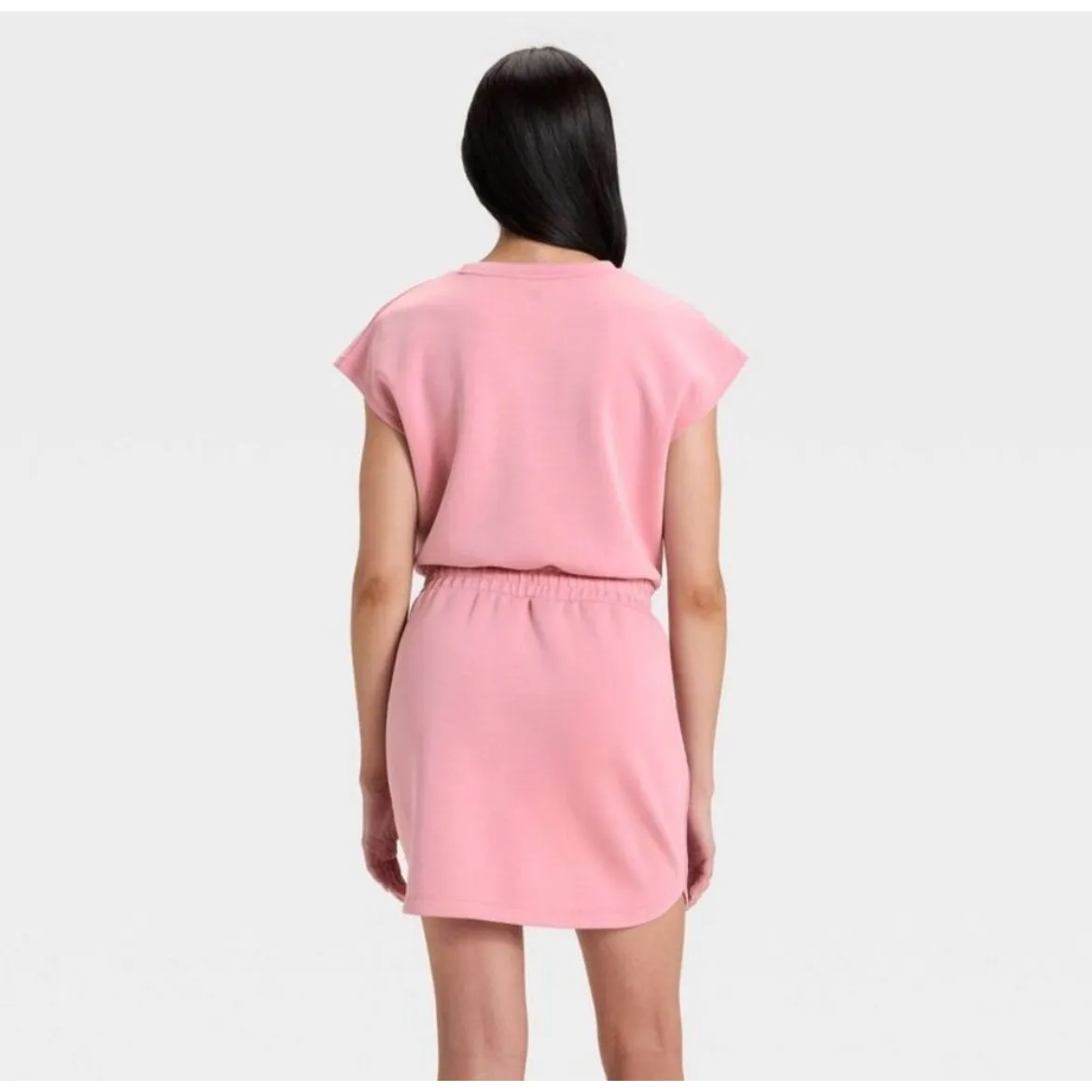 All in Motion Pink Sweatshirt Dress Drawstring Waist‎ Casual Short Sleeve M - Image 2