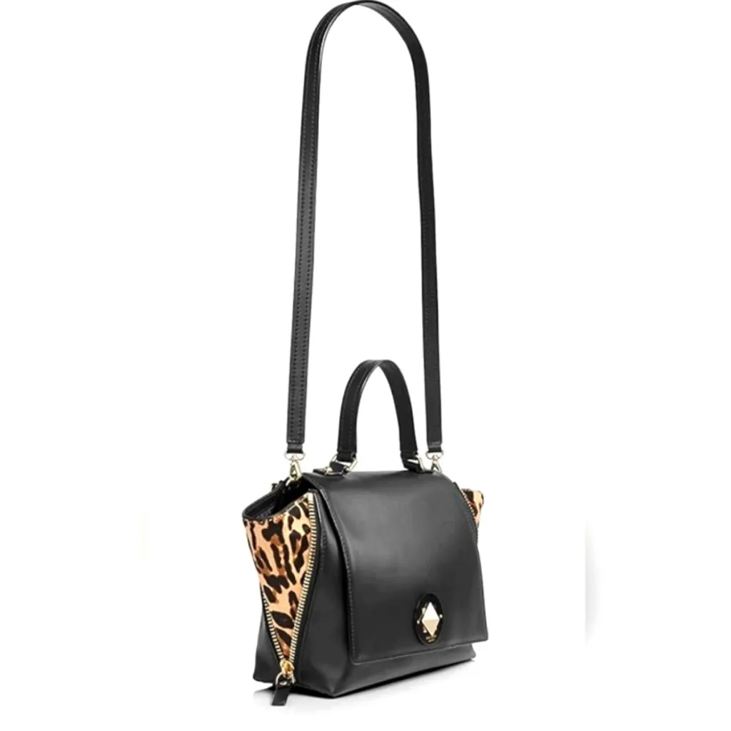 Kate Spade Varick Street Abbie Satchel,  Black/Leopard Calf Hair - Image 9