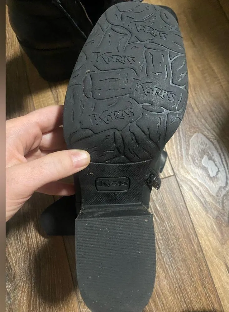 Korks leather chunky heel boots Black Size 7 - Image 5