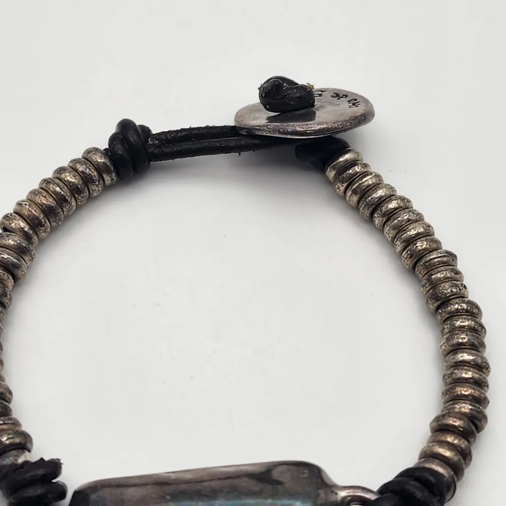 Uno De 50 Leather & Sterling Silver Plated Bracelet - Image 3