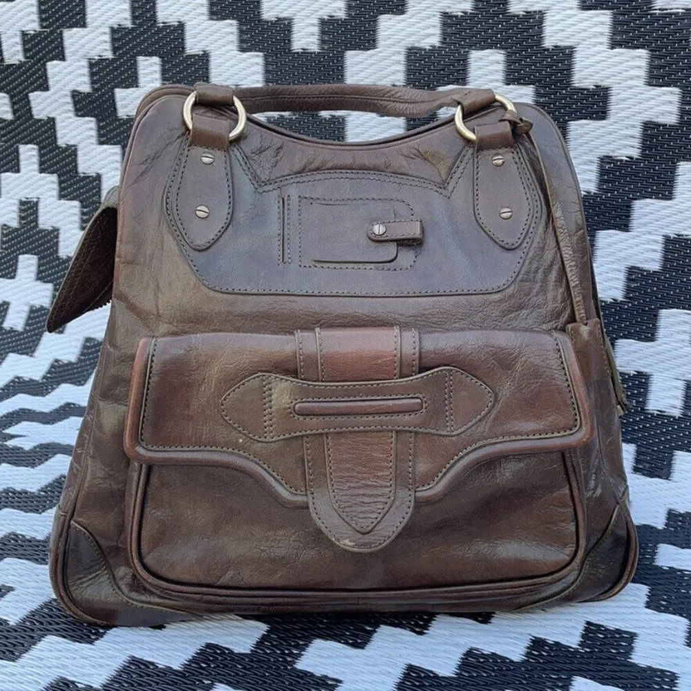 Derek Lam Vintage Women's Brown Leather Casual Bookbag Shoulder Bag - Image 2