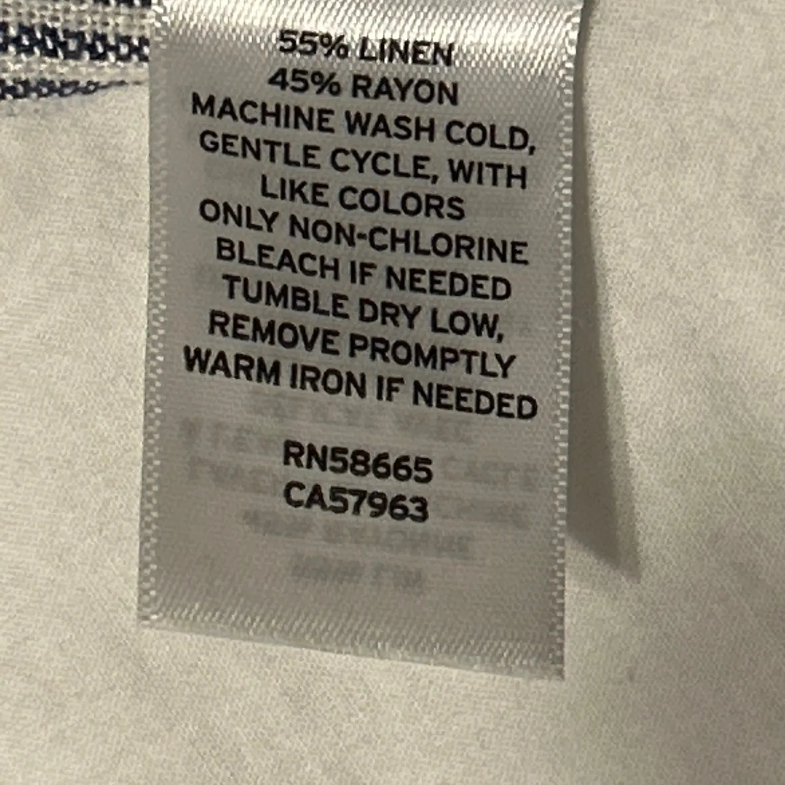 Caslon Linen Blend Striped Cropped Pants Womens XL Blue White Elastic Waist - Image 4