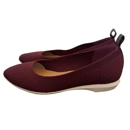 Kelly & Katie Caela Knit Ballet Flats Burgundy Red Sustainable Slip On Size 7 - Image 3