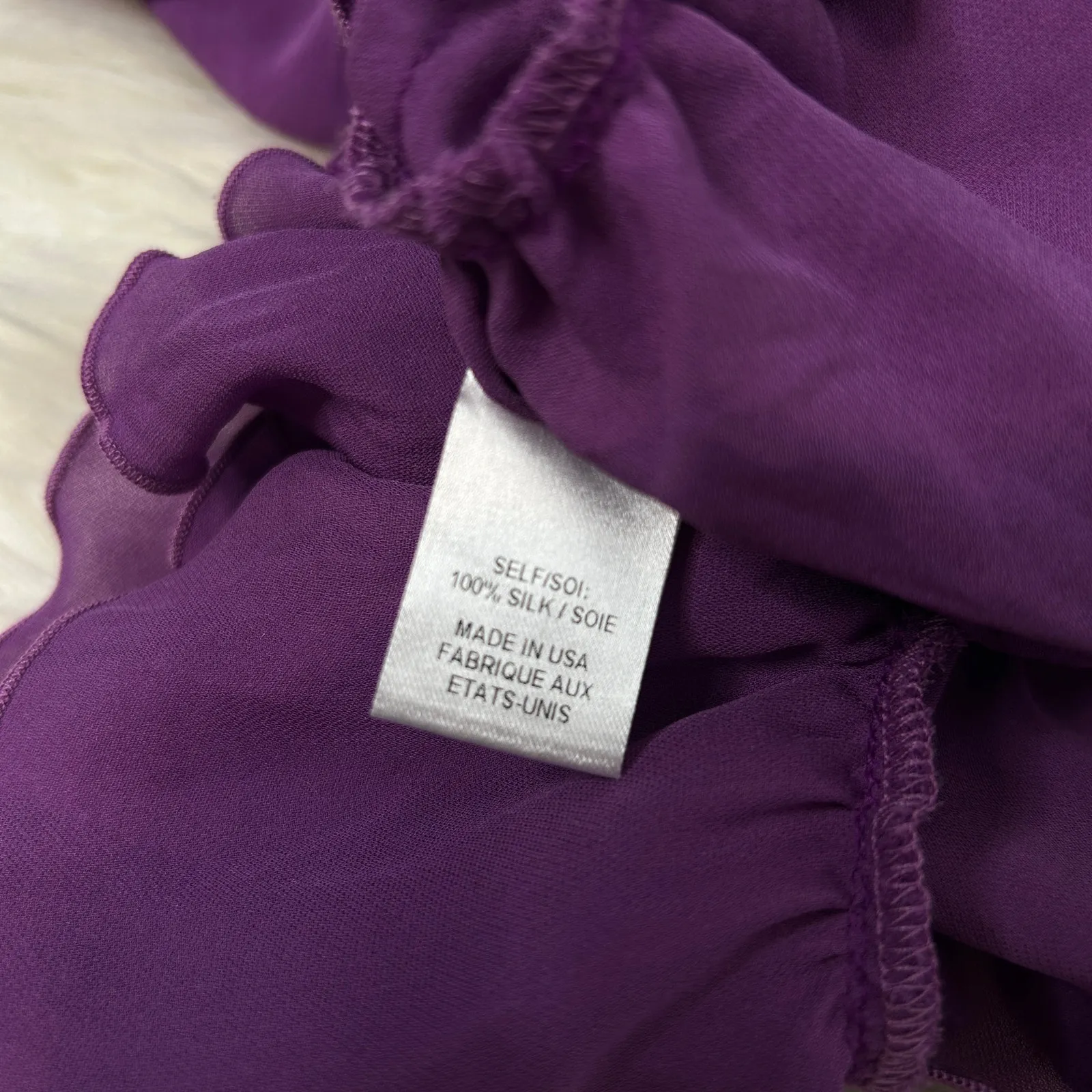 HAUTE HIPPIE Silk Dress Womens Size Small Purple Ruffle Feminine Spring Party - Image 7