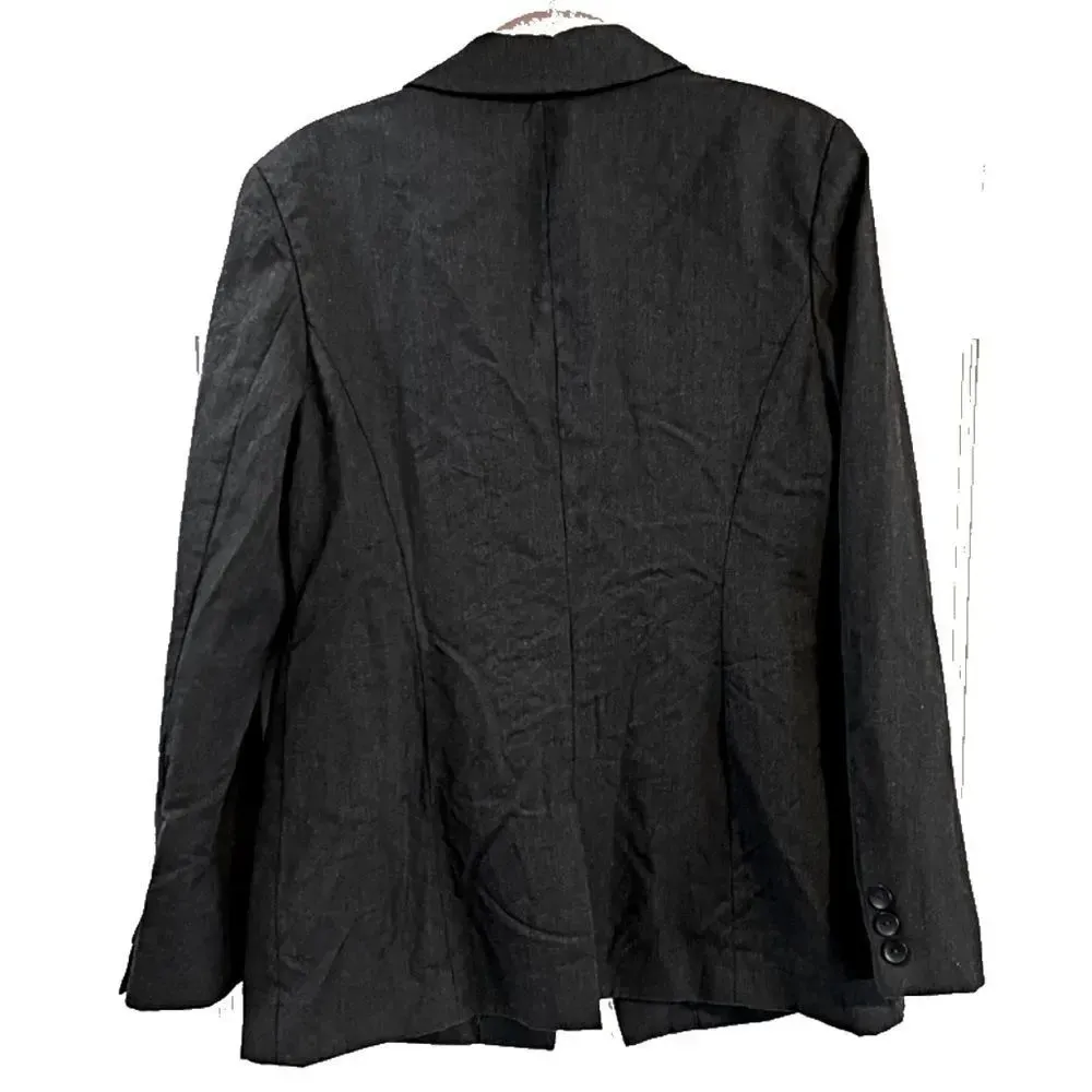 Pendleton Wool Blazer Jacket Size 12 Charcoal Gray Black - Image 2