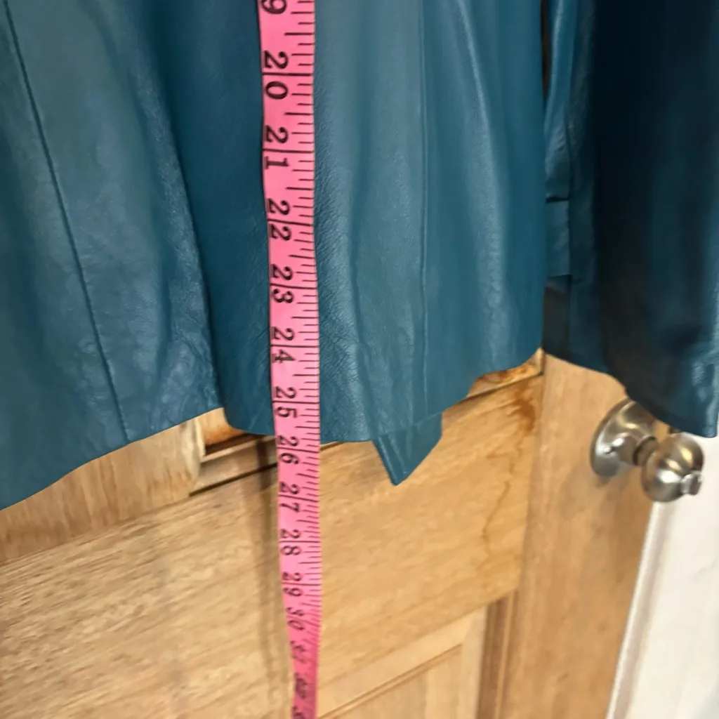 Vintage Bradley Bayou boho Blue Leather Jacket Size‎ M Size M - Image 8