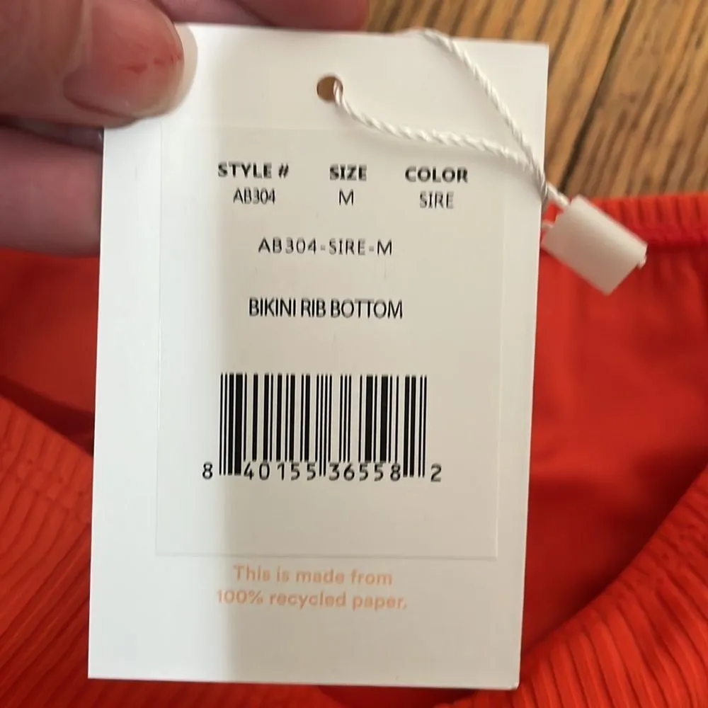 Andie Swim Bikini Rib‎ Bottom Siren Orange size M NWT swimsuit NWT - Image 5