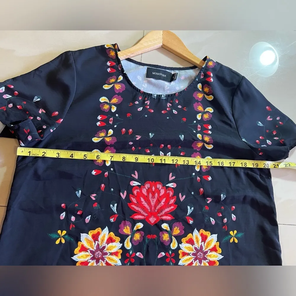 MINK PINK  Wisdom Tee Short Sleeve Shift Dress floral Size M - Image 14