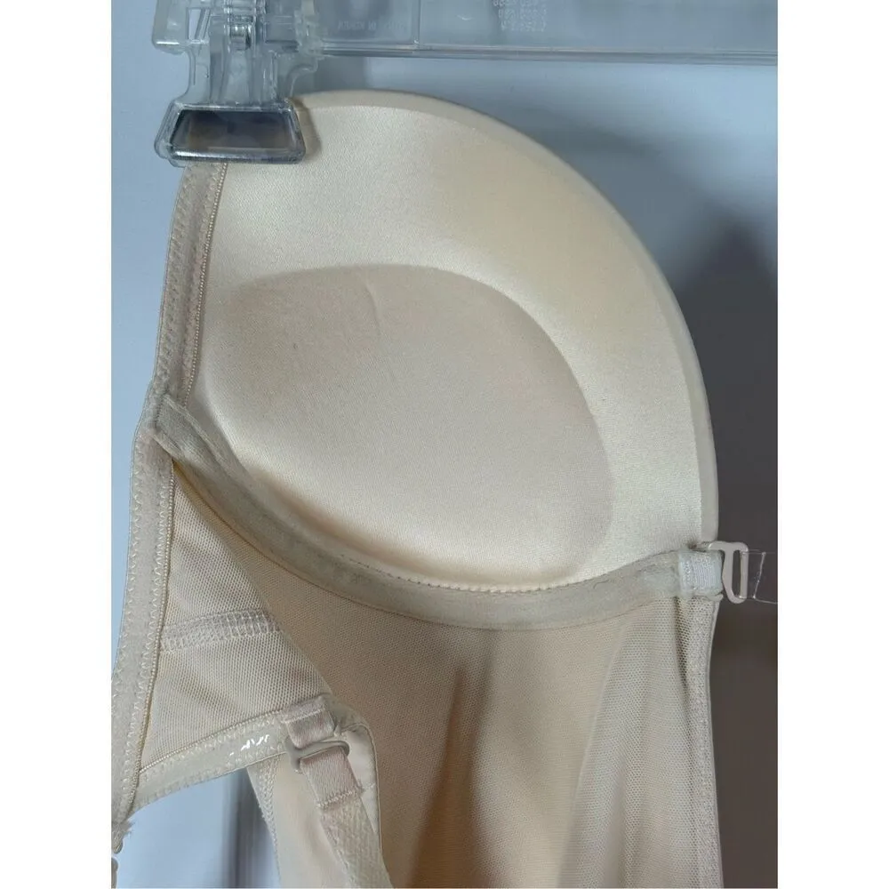 Slimers Body Shaper U Plunge Backless Mid Thigh Mesh strapless/straps size small Tan - Image 12