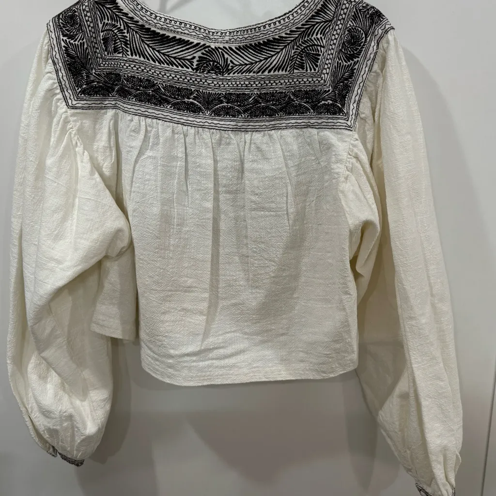 RARE BOHO BEAUTY! $148 Free People Embroidered Iggie Top, Small - NWT! - Image 12