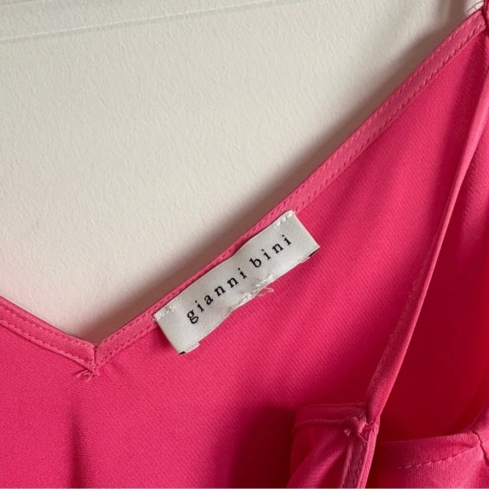 Gianni Bini DANNIJO Helena Satin Maxi Slip Dress pink red - Image 8