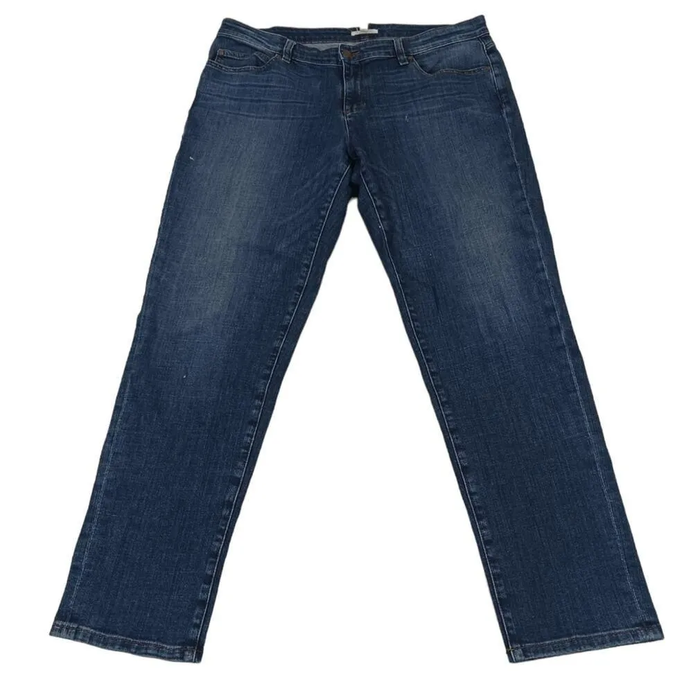 J1033 GUC $178 Eileen Fisher 98% Organic Cotton Jeans sz 12 - Image 4