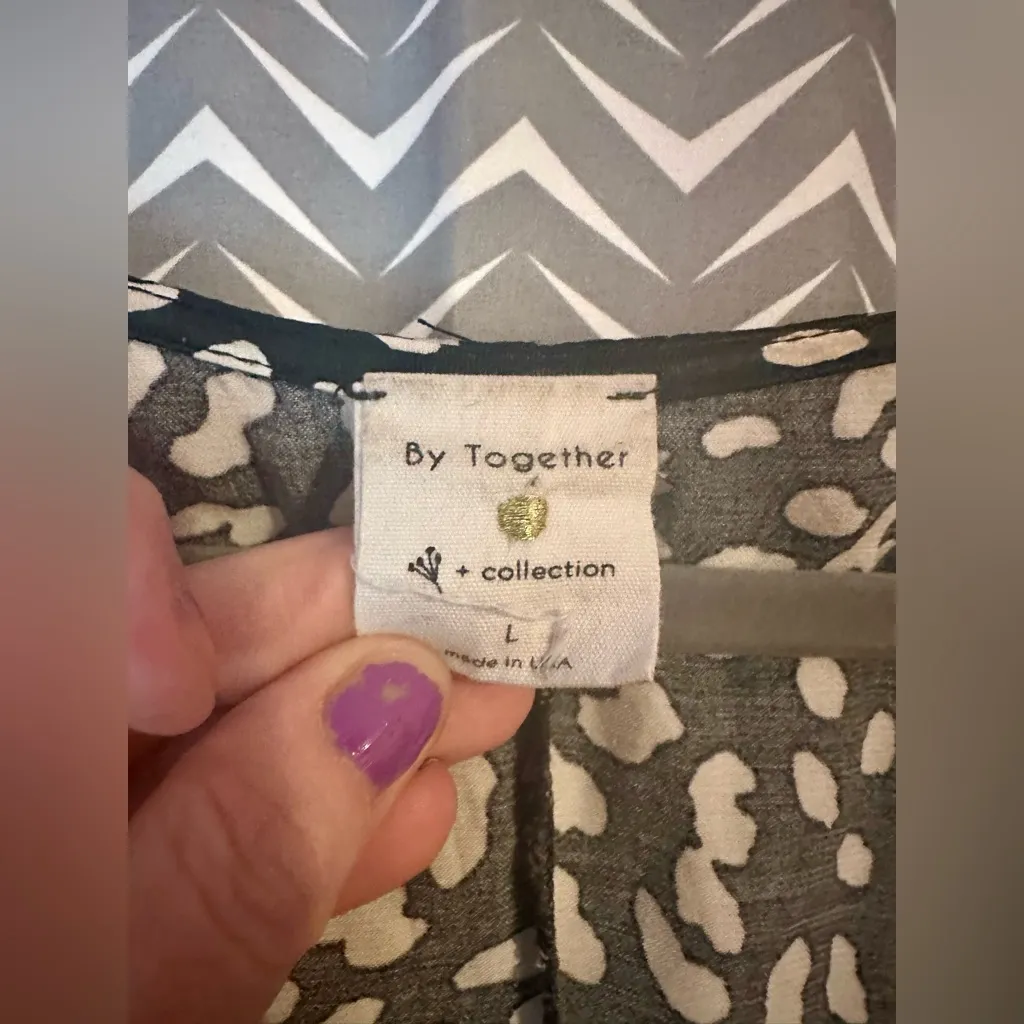 Anthropologie / BY Together | Black and Silver Boho Animal Print Mini Dress, L - Image 5