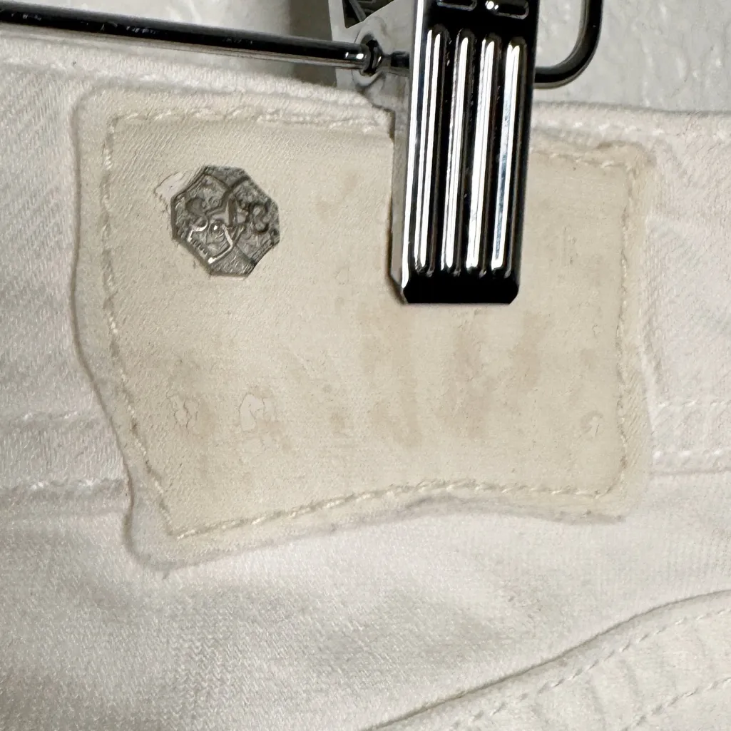 SILVER WHITE CROPPED SUKI MID-RISE STRAIGHT LEG JEANS SZ 29/8 - Image 7