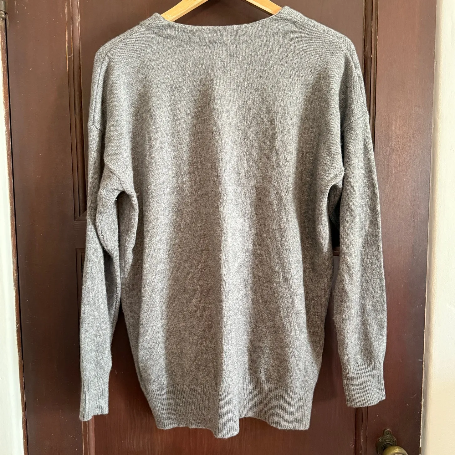 MADEWELL | Gray V Neck Merino Wool Relaxed Fit Cardigan Sweater | Small - Image 3