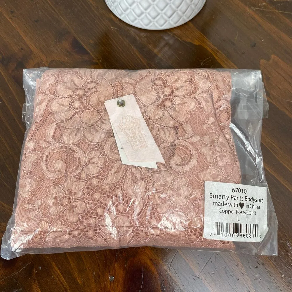 NEW Free People HAH Smarty Pants Bodysuit Lace Large Hot As Hell Copper Rose - Image 13