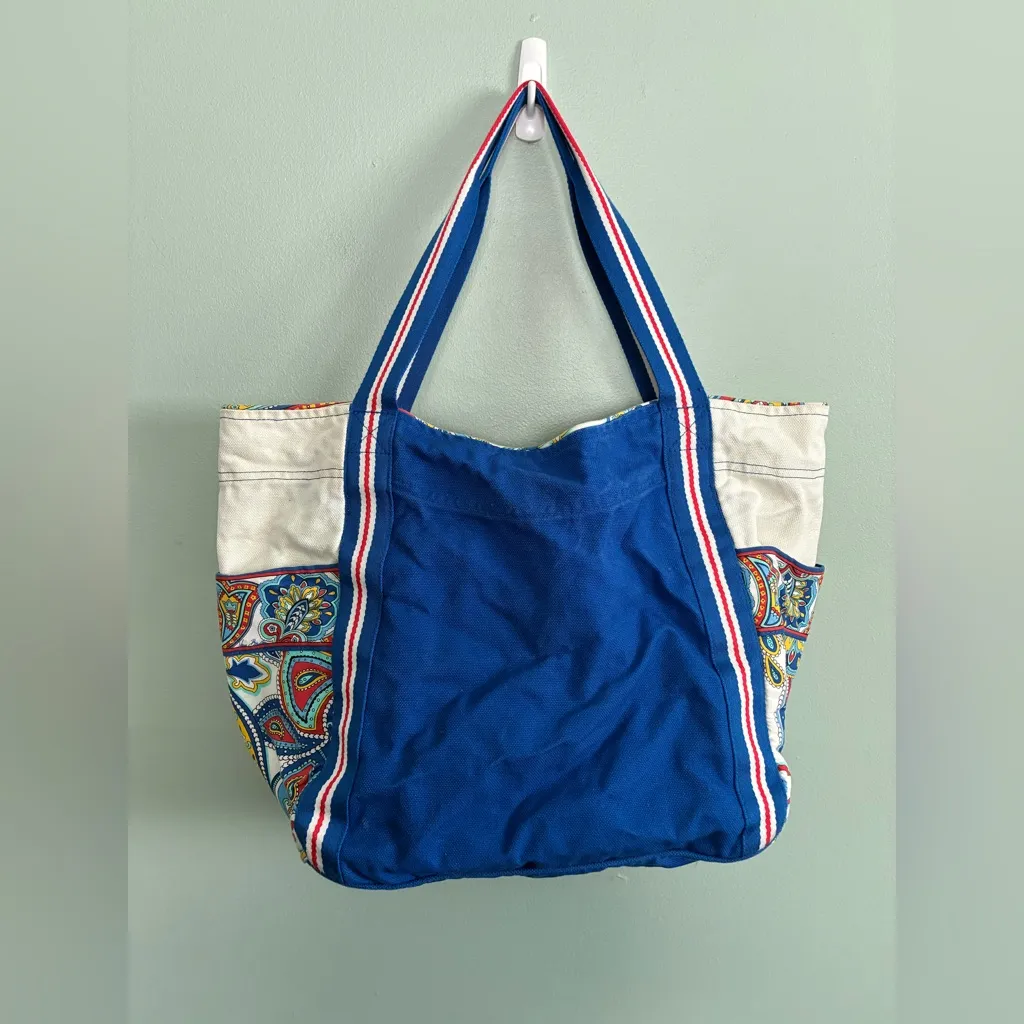 Vera Bradley Marina Paisley Small Colorblock Tote Shoulder Bag Blue - Image 3