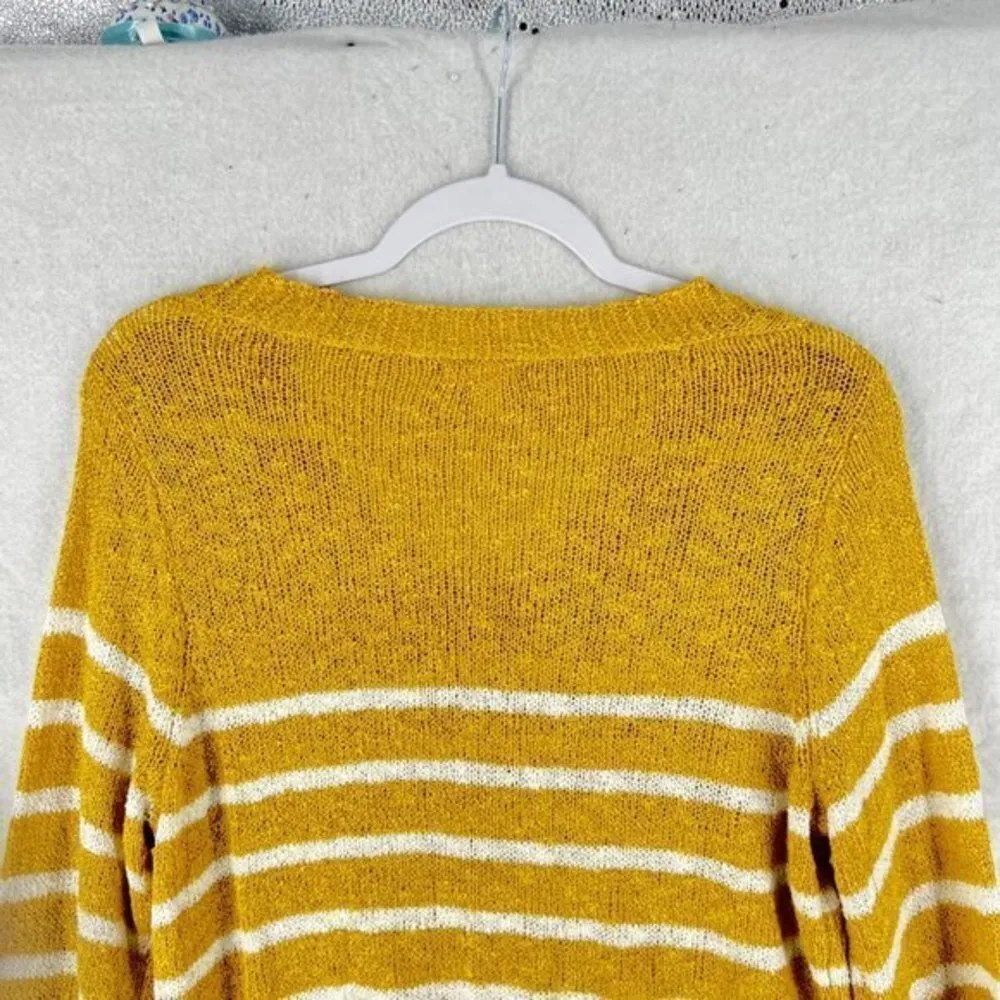 Westport Womens‎ Sweater Size M Striped Open Knit Long Sleeve V-neck - Image 3