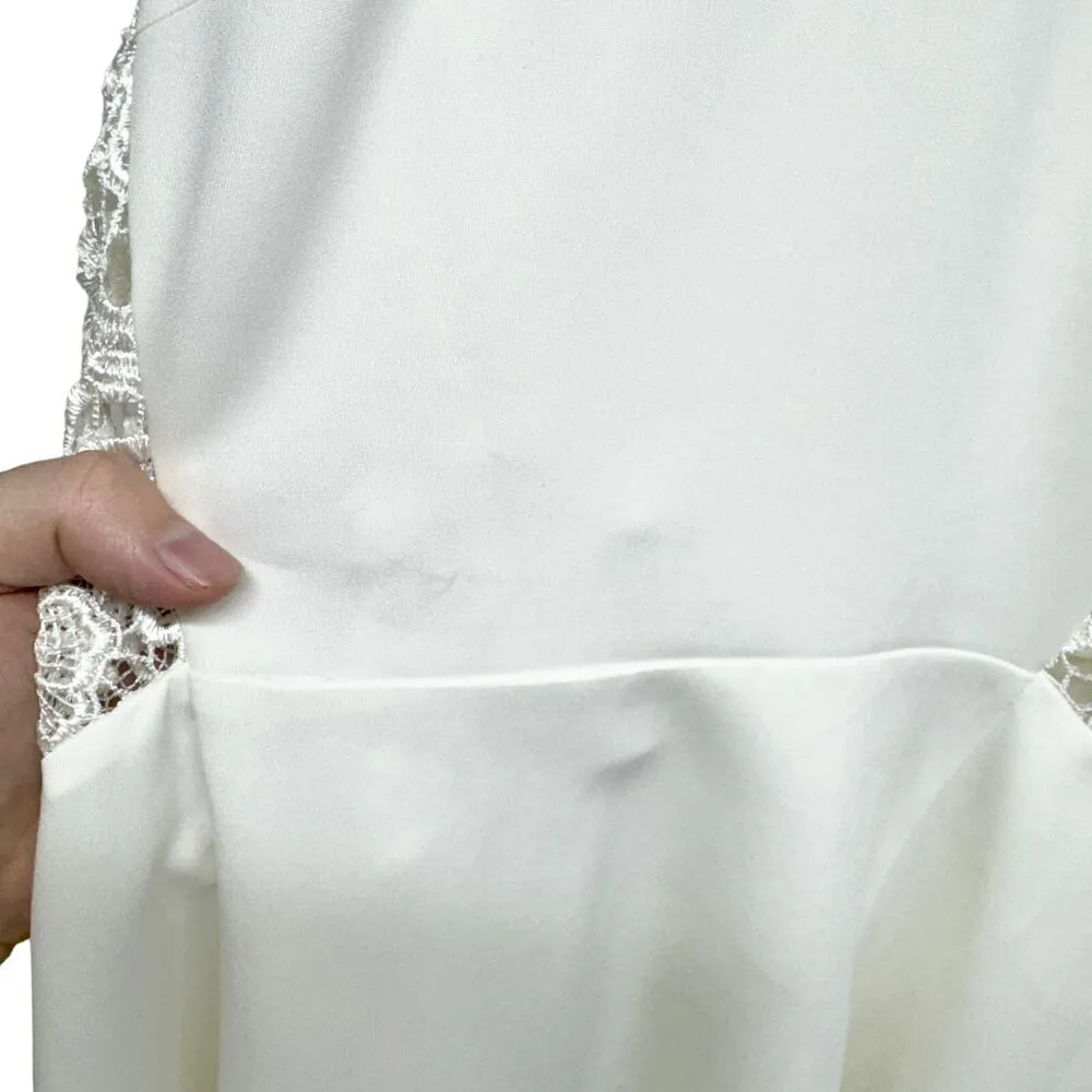 Bishop + Young Women Laced Side Bridal Mini Dress Size Medium - Image 2