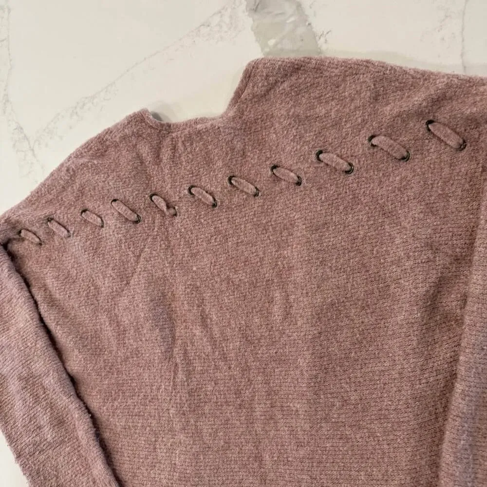 American Eagle Slouchy Marled Open Front Cardigan Sweater Women's Medium Pink - Image 7