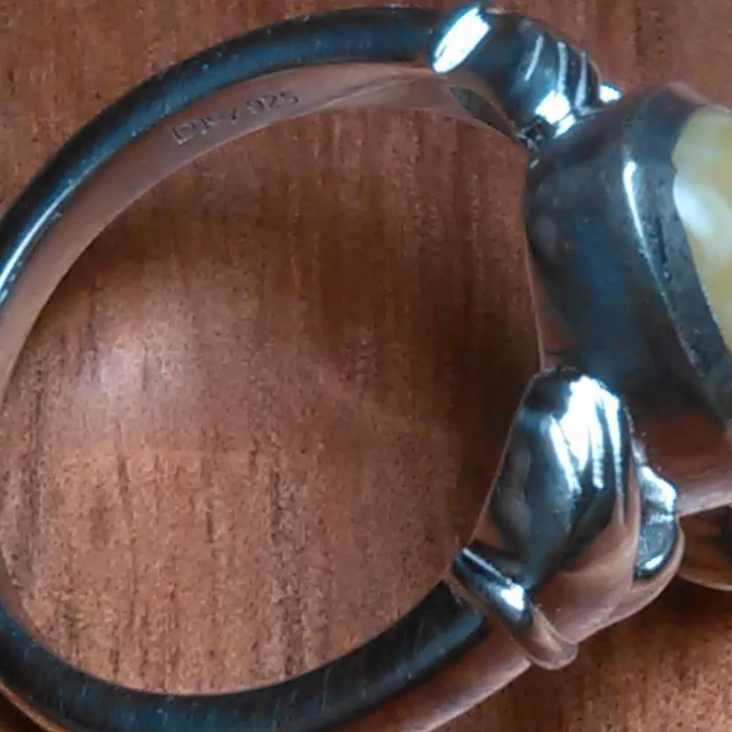 Connemara Marble Claddagh Sterling Silver Ring (Size 7) - Image 6