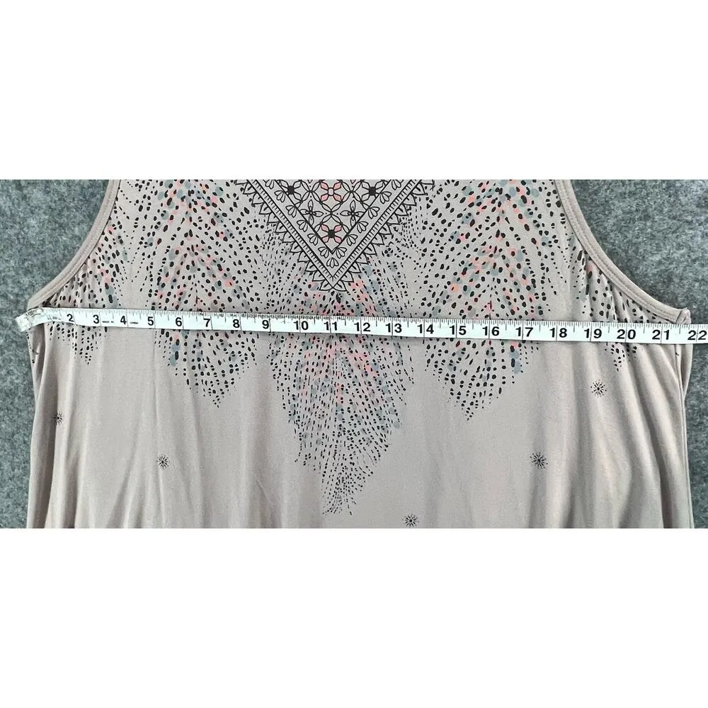 Torrid Tank Top Womens 2XL Blush Mauve Feather Graphic Print Soft Casual Boho - Image 6