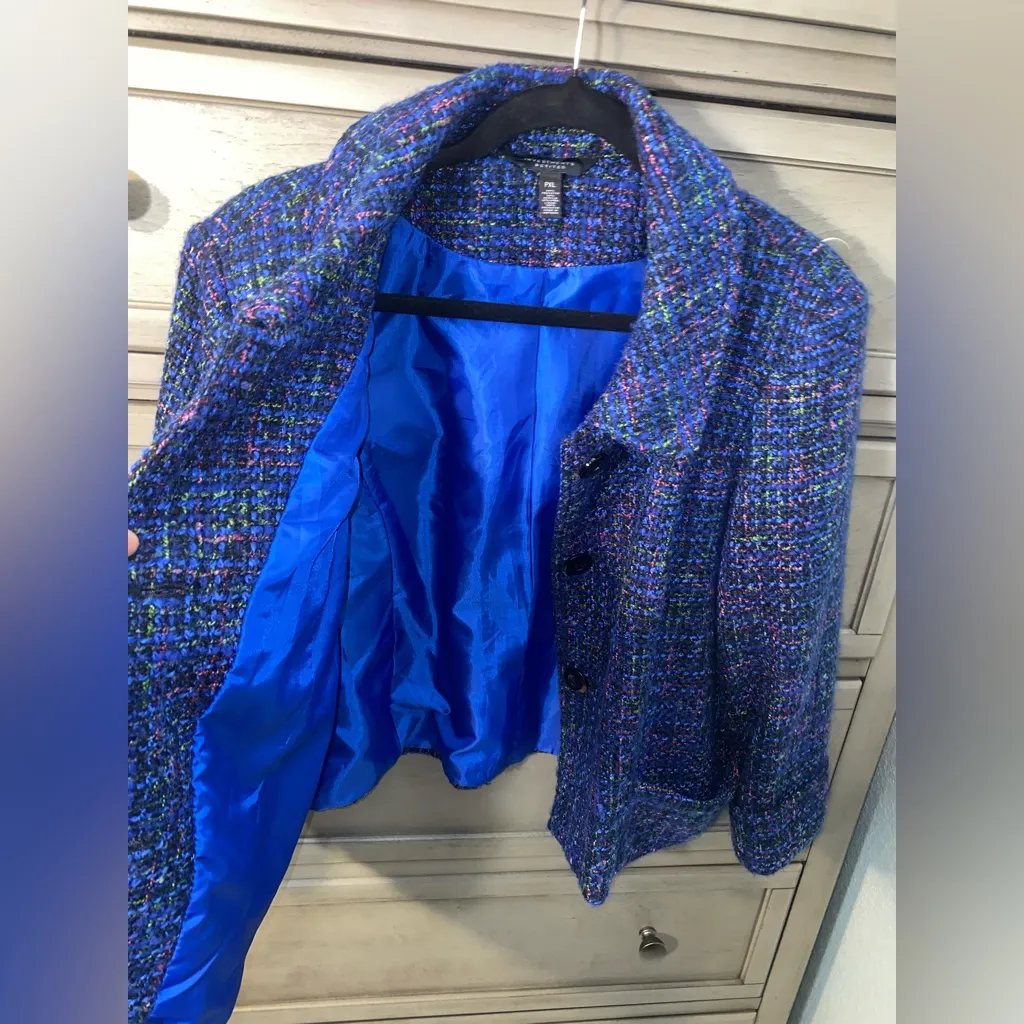 Multi-color Tweed Jacket Blazer - Image 3