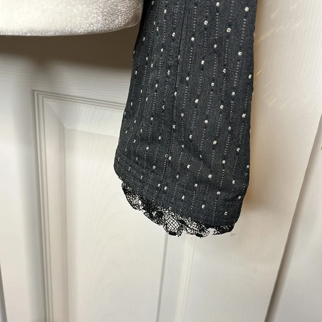 Diane Von Furstenberg Vintage Polka For Lace Ruffle Blazer Y2k size 6 - Image 4