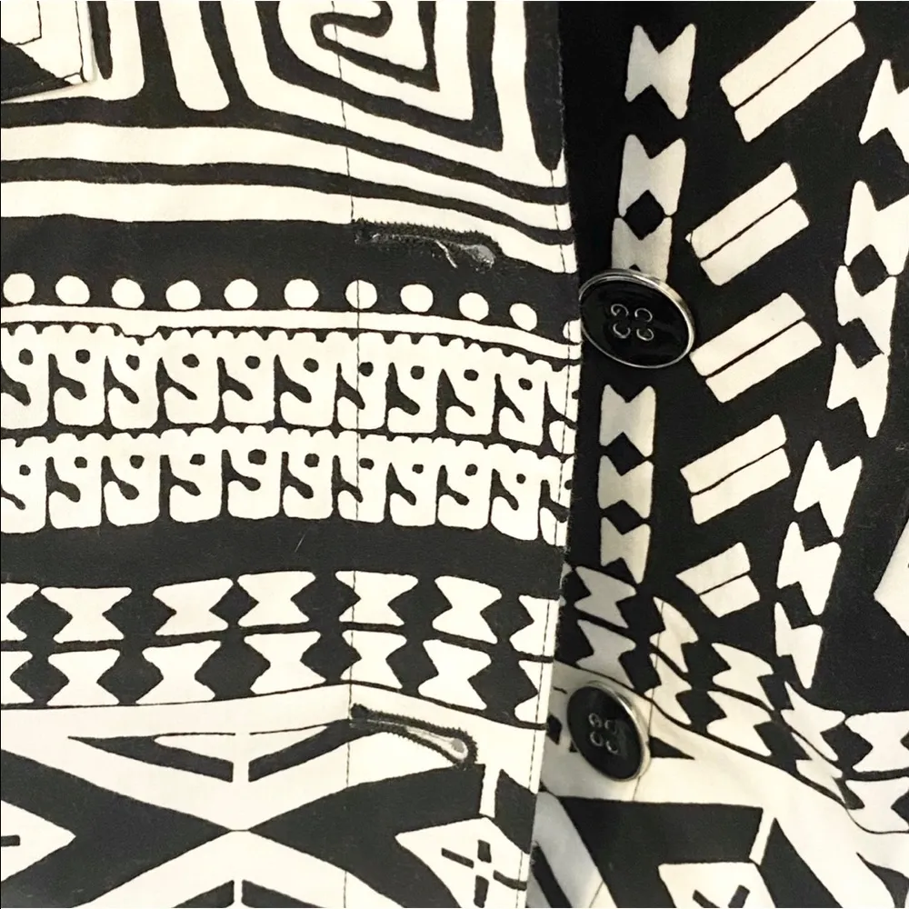Chico's new Chico’s ☯︎︎ Alphia Aztec Print Classic Jacket ☯︎︎ Black + White ☯︎︎ Medium - Image 11