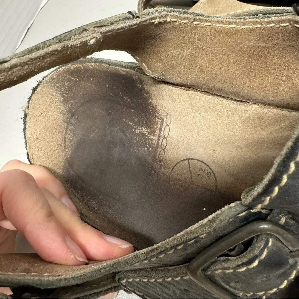 Dr Marten Vintage Black Leather Fisherman Sandals Women’s 12 Chunky Lug Sole 90s - Image 4