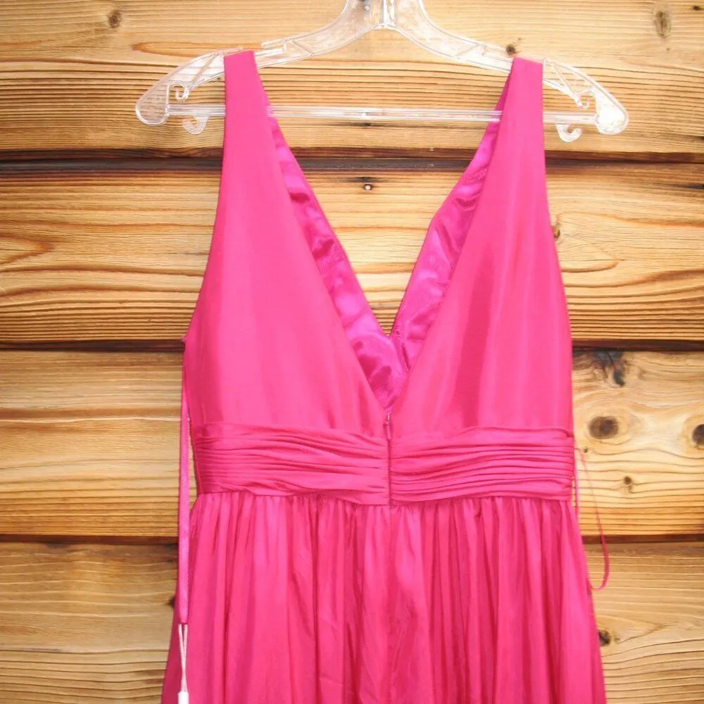 MAC DUGGAL 67835 Pink Taffeta High Low Ruffle Gown Dress - Image 10