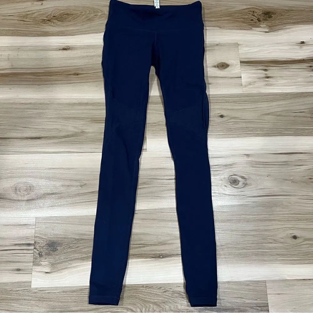 Alo Yoga Coast Stirrup Mesh Leggings Heel Strap Blue Women’s Size XS - Image 3